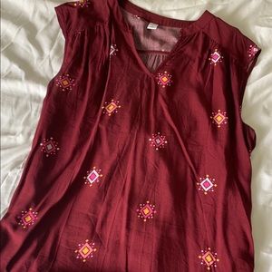 Red business casual shirt